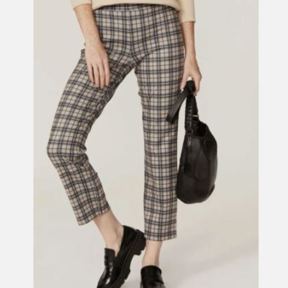 Sanctuary Carnaby Kick Crop Pants Large Plaid Pull On Preppy
